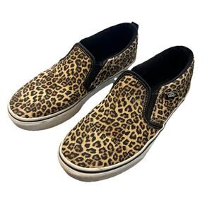 VANS Slip-On Cheetah Canvas Skate Shoes 721356 Missy Size 4